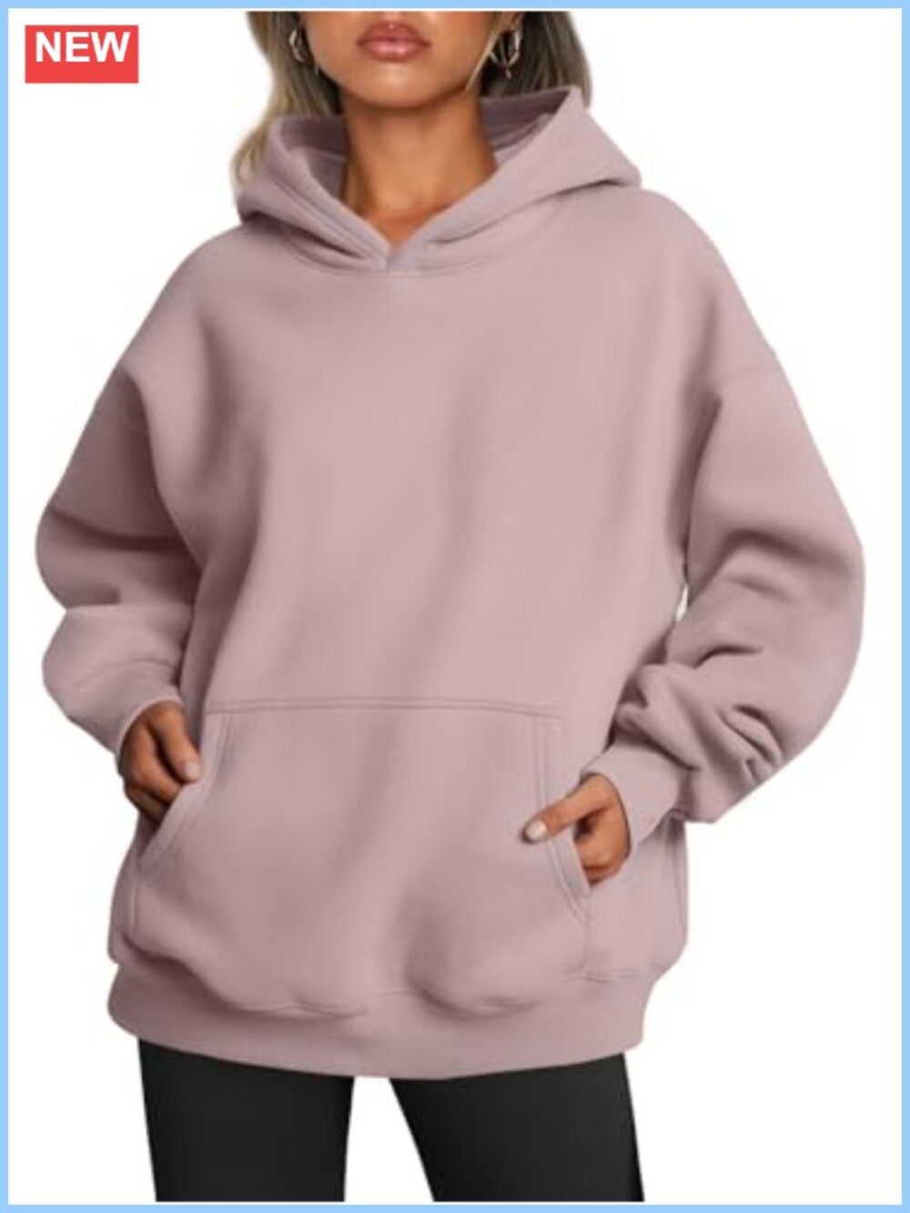 Oversized Fleece Hoodie Pullover Kangaroo Pocket Loose Fit Casual